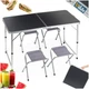 Stół turystyczny Vilde 489412 składany 3w1 120 x 60 x 55/62/70 cm z krzesłami Grafitowy (5900670121768) - obraz 7