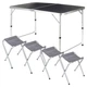 Stół turystyczny Vilde 489412 składany 3w1 120 x 60 x 55/62/70 cm z krzesłami Grafitowy (5900670121768) - obraz 2