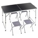 Stół turystyczny Vilde 489412 składany 3w1 120 x 60 x 55/62/70 cm z krzesłami Grafitowy (5900670121768) - obraz 1