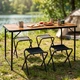 Стіл туристичний Vilde 489414 розкладний 3в1 120 x 60 x 55/62/70 см зі стільцями Коричневий (5900670121782) - зображення 9