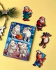 Деревянные пазлы-вкладыши Новогодняя история , Развивающая игра для детей 1+ , Санта и подарки - изображение 1