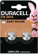 Спеціальна літієва батарейка типу «таблетка» Duracell 2016 3V, (DL2016/CR2016), 2 шт. (6409616) - зображення 1