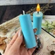 Блакитна воскова свічка - Циліндр 3,5х10 см - изображение 4