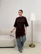 Футболка-туніка в стилі Zara мод СОКР-9075, шоколад, 42-46 - зображення 1