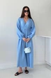 Жіноча сукня максі, муслін, блакитна, розмір XL/2XL - зображення 3