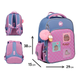 Рюкзак школьный каркасный для девочки 1-4 класс YES Pusheen Пушин Playful S-78 (Yes 559864) голубой сиреневый - изображение 2