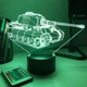 Светильник ночник декоративный ручной работы с пультом «Немецкий тяжелый танк Королевский Тигр. Военная тематика» 3D лампа с Led-подсветкой (7 цветов 4 режима) (3DT015) - изображение 3