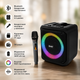 Портативная Bluetooth акустическая система Brodu BTS-1935 с беспроводным микрофоном, RGB-подсветкой, FM, USB, TF, 3600 мА·ч Черная - изображение 2