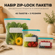 Набір багаторазових Zip-Lock пакетів для зберігання продуктів із бігунком 45 шт, 3 розміри - зображення 1