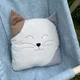 Подушка "Котик бежевий" декоративна подушка ручної роботи - зображення 2