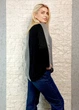 Джемпер з шерсті та кашеміру летюча миша чорний з сірим Cashmere blend 28-2128 - сірий - M-XL - изображение 3