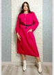 Сукня з мікровельвету на блискавці червона New Collection 22-832 - червоний - L-XXL - изображение 4