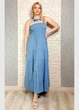 Літній сарафан Максі А-силует Штапель блакитний New Collection 14-7301 - блакитний - S-L - изображение 3