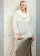 Светр фактурної в'язки з широкою горловиною білий Italy Moda 22-025 - білий - M-XL - изображение 4