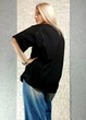 Футболка бавовняна з дрібними паєтками та стразами чорна GAGA summer 16-151 - L-XXL - чорний - изображение 5