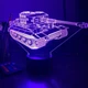 Светильник ночник декоративный ручной работы с пультом «Немецкий тяжелый танк Тигр. Военная тематика» 3D лампа с Led-подсветкой (7 цветов 4 режима) (3DT025) - изображение 4