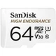 Карта памяти SanDisk 64GB microSDXC class 10 UHS-I U3 V30 High Endurance (SDSQQNR-064G-GN6IA) - изображение 1