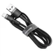 Дата кабель USB 2.0 AM to Lightning 0.5m Cafule 2.4A grey+black Baseus (CALKLF-AG1) - зображення 1