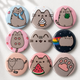 Набор значков Кот Пушин Pusheen the cat 9 шт 44 мм - изображение 1