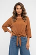 Кофта женская однотонная коричневого цвета Fashion размер 48 (216972) - изображение 1