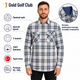 Мужская рубашка Gold Golf Man в клетку с длинным рукавом,5XL, Белый с серым - изображение 5