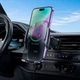 Автотримач для телефона з БЗП HOCO CA202 Plus Enlightener infrared induction wireless charging car holder(air outlet) Black metal gray - изображение 8