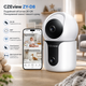 Камера видеонаблюдения CZEview ZY-D8 2K+2K Wi-Fi 2.4/5 ГГц, двойной объектив, обзор 360°, ночное видение, двусторонняя связь - изображение 2