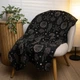 Пляжное полотенце большое тонкое махровое с принтом GM Textile 70х150 см 300 г/м2 (Черный) - изображение 2