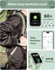 Смарт-годинник Tensky 1.7" з Alexa, Bluetooth дзвінки, 60 спорт-режимів, пульс, SpO2, водонепроникність IP68, зелений жіночий годи - зображення 5
