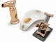 Сигарний набір брендових аксесуарів Lubinski Bronze and White (турбозапальничка, гільйотина-підставка, керамічна попільничка) - изображение 1