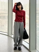 Лонгслив длинный женский Uniqlo 987324447 L Красный (1160532000) - изображение 13