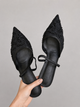 Слингбэки с вышивкой, туфли в стиле Zara Женские Meideli Черный 37 (24 см) Код: F566 black - изображение 4