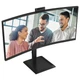 Монитор AOC 34" CU34E4CW, WQHD, VA, 120Гц, изгн., 2xHDMI, DP, USB-C, RJ-45, USB-hub, CAM, HAS - изображение 2