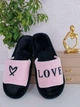 Женские комфортные домашние тапочки с открытыми пальцами и вышивкой Love цвет розовый размер 42-43 - изображение 8