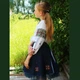 Вишитий костюм для дівчинки вишиванка та спідничка синя 122 - зображення 2