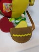 Развивающий бизи мяч мягкий Happy Vita Craft корзинка с фруктами, уточка пищит, листочек шелестит разноцветный - изображение 4
