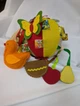 Развивающий бизи мяч мягкий Happy Vita Craft корзинка с фруктами, уточка пищит, листочек шелестит разноцветный - изображение 6