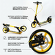 Самокат двоколісний складаний з колесами 200 мм і дисковим гальмом Scooter Prime 1364 Yellow-Black - зображення 7