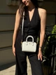 Сумка жіноча шкіряна з принтом в стилі Coach Rowan White Satchel In Signature Canvas - изображение 12