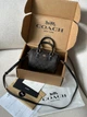 Сумка жіноча шкіряна з принтом в стилі Coach Rowan Brown Satchel In Signature Canvas - изображение 14