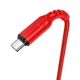 Кабель у нейлоновому обплетенні для заряджання та передачі даних USB Type-A - USB Type-C 1 м HOCO X59 3A Червоний - зображення 2