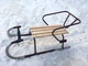 Санки зимние Snower "Снежок" бордовые металлические 80х40х20 см съемная спинка натуральное дерево - изображение 5