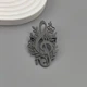 Брошь BROCHE Музыка Скрипичный ключ с цветами из стали чёрный BRSF115542 - изображение 2
