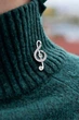 Серебряная брошь Скрипичный ключ (9515) - изображение 5