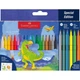 Фломастеры Faber-Castell Динозавр 18 цветов + 3 металлика + 3 неоновых + наклейки в картонной коробке (32963) - изображение 1