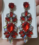 Серьги массивные вечерние каскадные с красным камнем - изображение 3