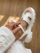 Женские босоножки PARADIZE SHOES белого цвета из натуральной кожи на массивной белой подошве 39 размер (стелька 24,7 см) - изображение 3