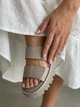 Женские босоножки PARADIZE SHOES темно-бежевого цвета из натуральной кожи с широкими ремешками на липучках 37 размер (стелька 23,6 см) - изображение 4