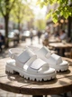 Женские босоножки PARADIZE SHOES белого цвета из натуральной кожи с широкими ремешками на липучках 40 размер (стелька 25,4 см) - изображение 2