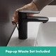 Смеситель для раковины HANSGROHE Vernis Blend матовый черный 71551670 с донным клапаном - изображение 12